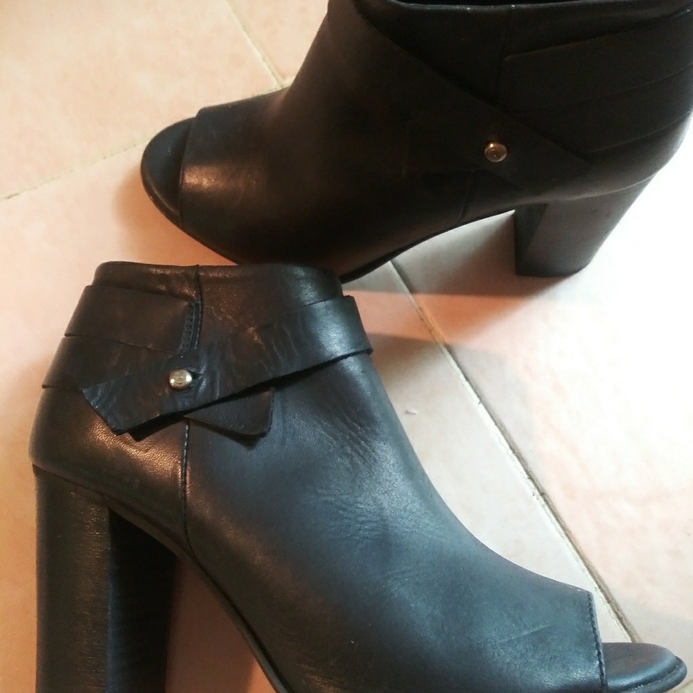 Black Leather Ankle Boots